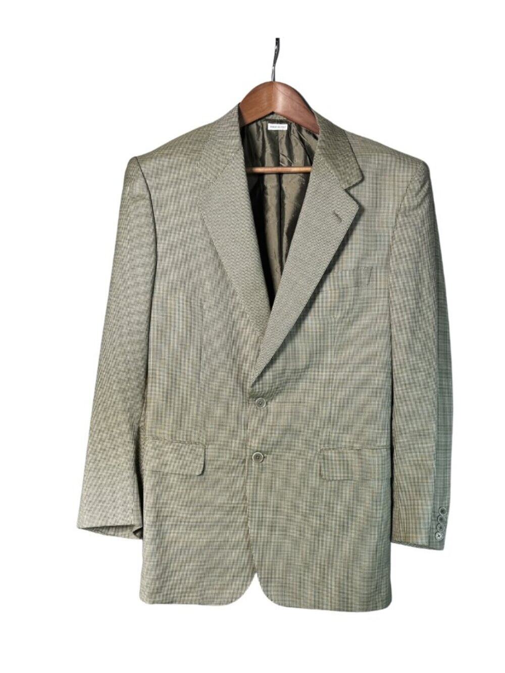 Brioni Green Gray Micro Check Blazer 42 Italy